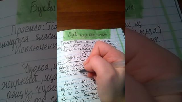 Буквы и ,у, а после шипящих.