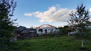 Каркас вальмовой кровлю под шиферное покрытие готов!
