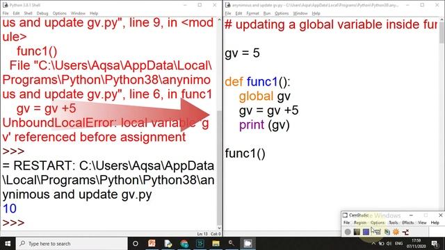 Python Tutorial 31 anonymous lambda function how update global variable inside function Hindi-Urdu