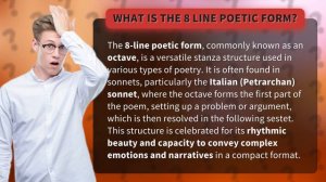 What is the 8 line poetic form?