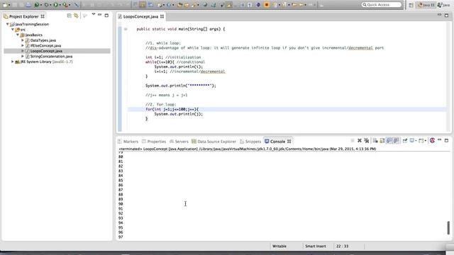 Learn for and while Loops in Java - Core Java - Part -3