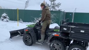 РМ650-2 с прицепом и отвалом rival supreme-2 black 150