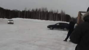 Subaru Outback, Forester, Toyota Premio, Rav-4 drifting on snow