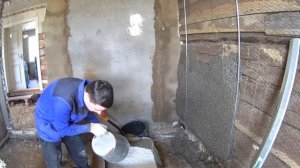 ШТУКАТУРКА СТАРОГО ДЕРЕВЯННОГО СРУБА ПОЛИСТИРОЛБЕТОНОМ. ПОЧЕМУ НЕ ГИПСОКАРТОН?