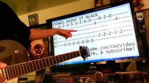 Rolling Stones Paint It Black Main Riff Guitar Lesson Chords & Tab Tutorial