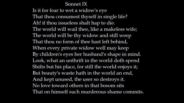 Sonnet 9 by William Shakespeare: A Poetry Reading смотреть онлайн