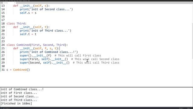 Python Class Part 6:  Multiple Inheritance and init methods #python #pythonclass