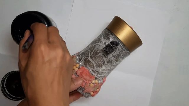 Декор кофейной банки. Сиреневый туман.DYI. Coffee can decor. смотреть онлайн