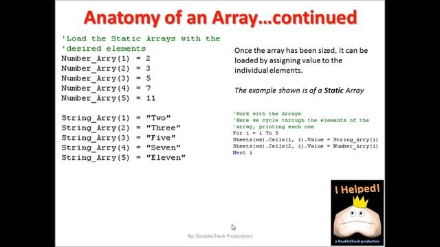 VBA Tutorial (Chap 6): Arrays (1 of 6) смотреть онлайн