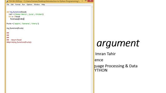 Pass a List as Argument in Python [UR] Module 3 Lecture 7 ZE - 208 смотреть онлайн