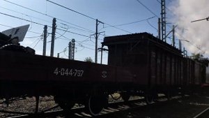 // Паровозы на экспериментальном кольце ВНИИЖТ в Щербинке. //