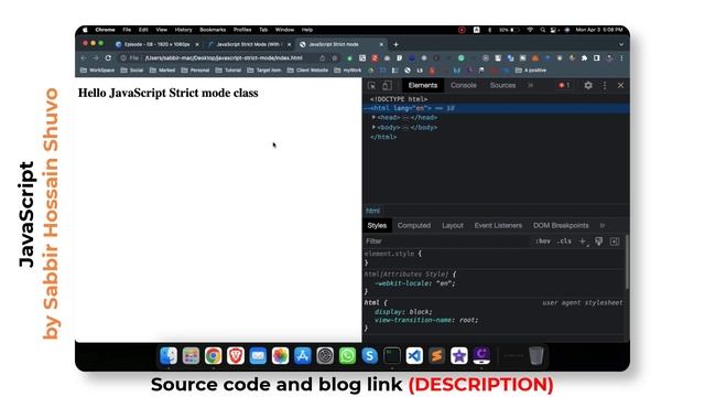 JavaScript Full Course In Bangla | JavaScript Use Strict | Episode -08 | By [ST SABBIR] - 2023