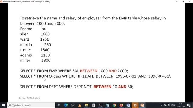 25. III BSc 5th Sem -  DBMS - Unit 4  - SQL Operators & Set Operators