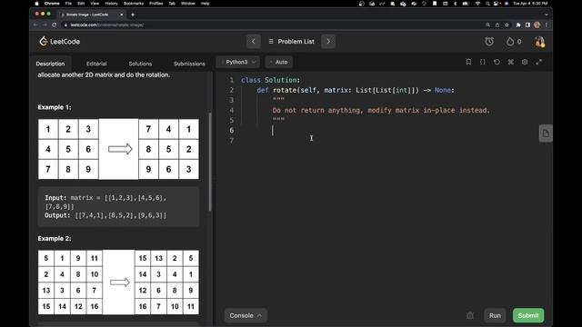 Leetcode 48. Rotate Image (Python)