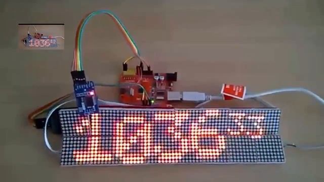 Веселые часы, matrix module MAX7219. смотреть онлайн