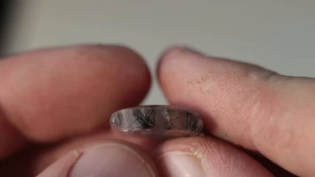 Кварц волосатик "Полёт на метле", кабошон квадратный (Black tourmalinated quartz cabochon) смотреть онлайн