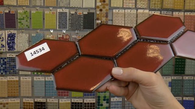 Терракотовая глянцевая керамическая мозаика ромб