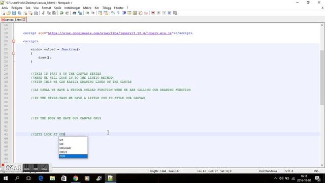 HTML5 CANVAS - PART 5 - DRAW LINES