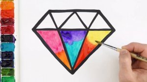 Рисуем и раскашиваем  брильянт! \\ Рисование для девочек! Давайте рисовать  вместе!