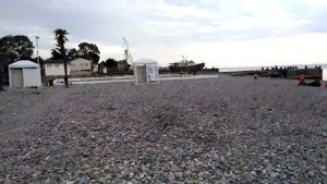 Кудепста, Большой Сочи. Городской пляж Робинзон. Вход в воду. Удобства.