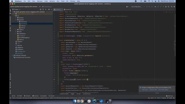 GraphQl server - Create access log using winston. смотреть онлайн