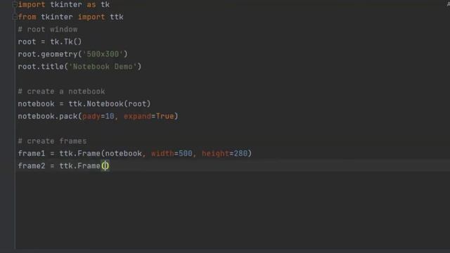 How to use Notebook widget in Tkinter Python