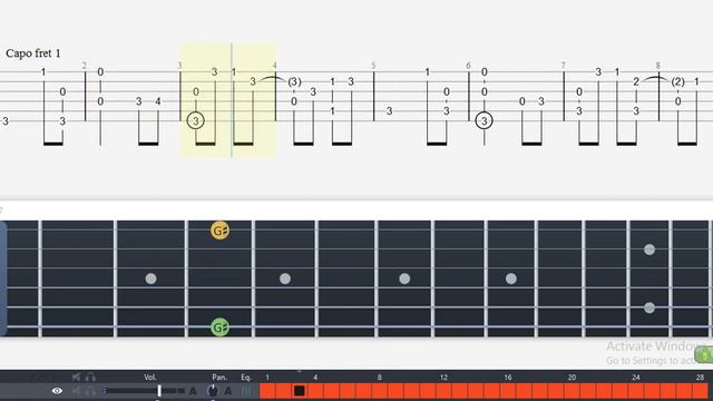 Guitar Tab - Sans (Undertale) OST Fingerstyle Tutorial Sheet Lesson #Anp