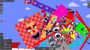 Numberblock Puzzle Tetris Game SMR SPACE - Numberblocks 121 to 125!! The Floor is LAVA by Algodoo