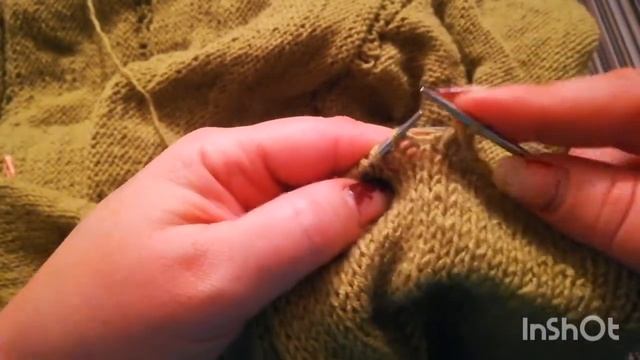 Закрытие низа изделия из лицевой глади. смотреть онлайн