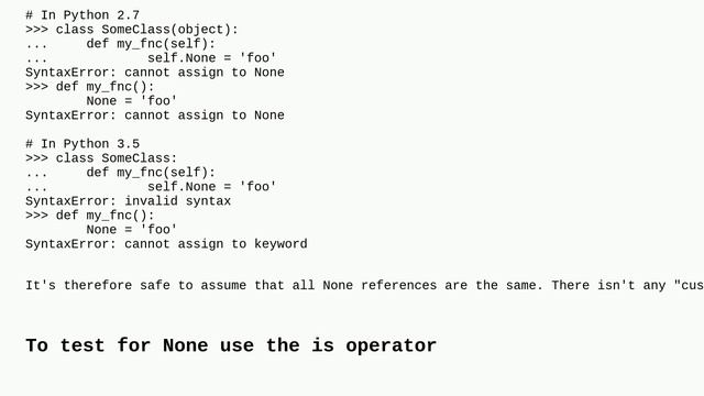 Null object in Python