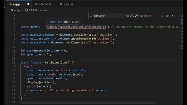 Javascript Quiz Using Open Source Quiz  Questions API