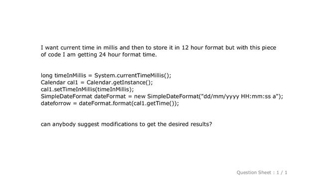 Android : SimpleDateFormat returns 24-hour date: how to get 12-hour date? смотреть онлайн