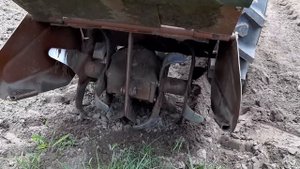 Мотоблок МТЗ 09Н, работа с фрезой