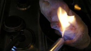 Опаливание тушки птицы