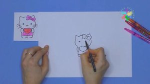 Рисуем Хелло Китти из мультфильма Hello Kitty .