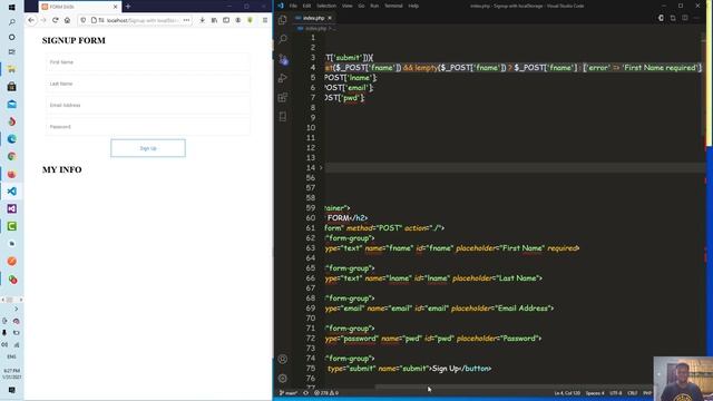 SignUp Form using PhP & MySQL [Part 2] - Server-side Validation