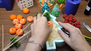 Новогодняя композиция с мандаринками в пенобоксе - Новогодние подарки - Мыловарение от ТакКруто