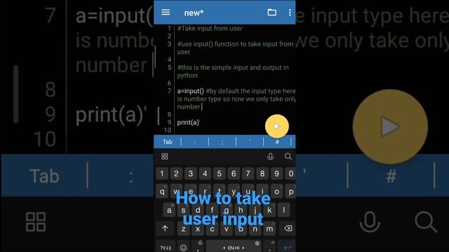 How to take user input in python