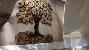 Дерево в бане из можжевеловых спилов, панно!