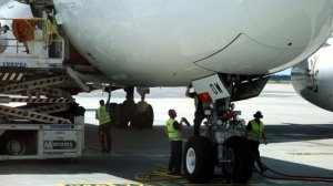 Airbus A380 - ground service at Václav Havel airport (Prague)