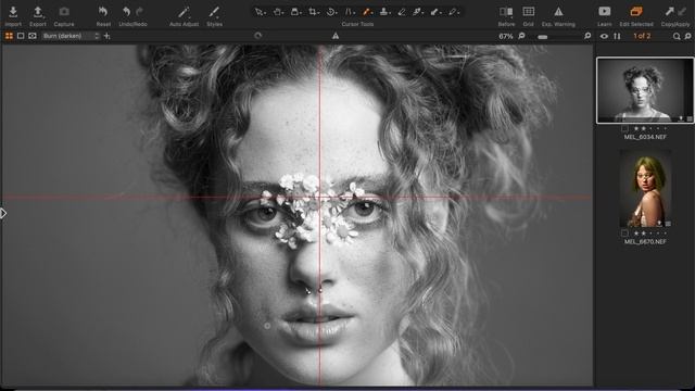 Аккуратная ретушь портрета в CaptureOne смотреть онлайн