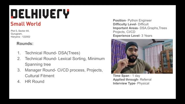 Delhivery Interview Experience | Python Developer | Software Engineer | SDE in Hindi