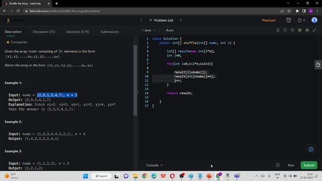 1470. Shuffle the Array | JAva | Interview Prep | Leet Code
