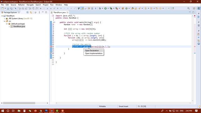 [Java] 2D array using random numbers, calculate minimum,maximum and average in Java