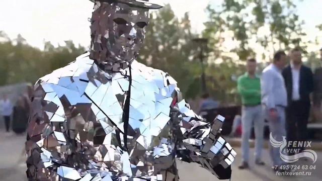Зеркальные люди на встречу гостей на праздник, свадьбу и корпоратив - лучшее зеркальное шоу в Москв