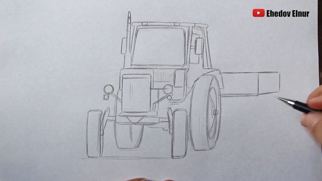 Как нарисовать Трактор поэтапно и легко смотреть онлайн