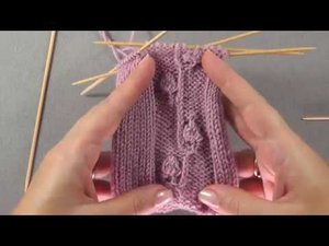 узор спицами "веточка с листиками"