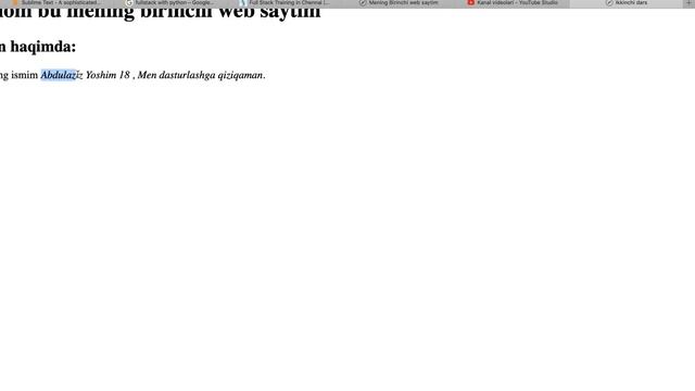 WEB-DASTURLASH -- HTML 2-dars смотреть онлайн