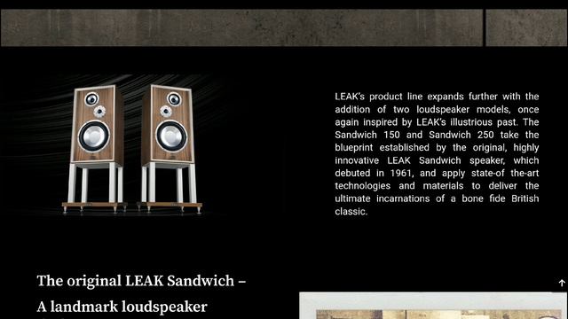 Leak Sandwich 150 & 250 Speakers Debuts drawing on the design of the firm's classic speakers смотреть онлайн