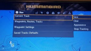 How to stop recording a track on Humminbird Helix models.